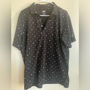 Puma black mens polo Size L